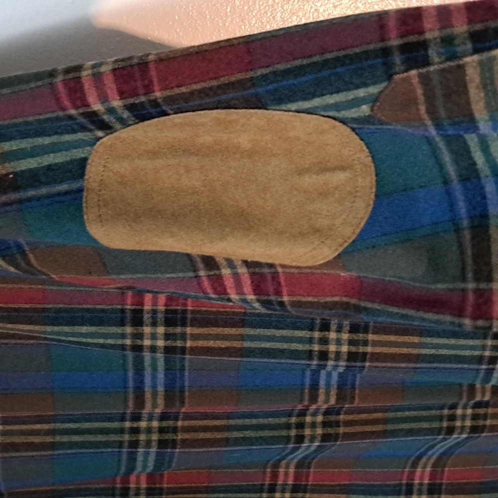 Pendleton Wool Plaid Button Front Shirt XL with elbow patches - Picture 5 of 6